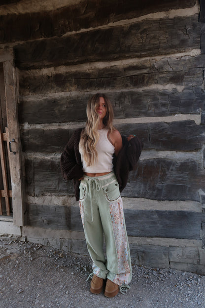 Pistachio Knit Patch Pants