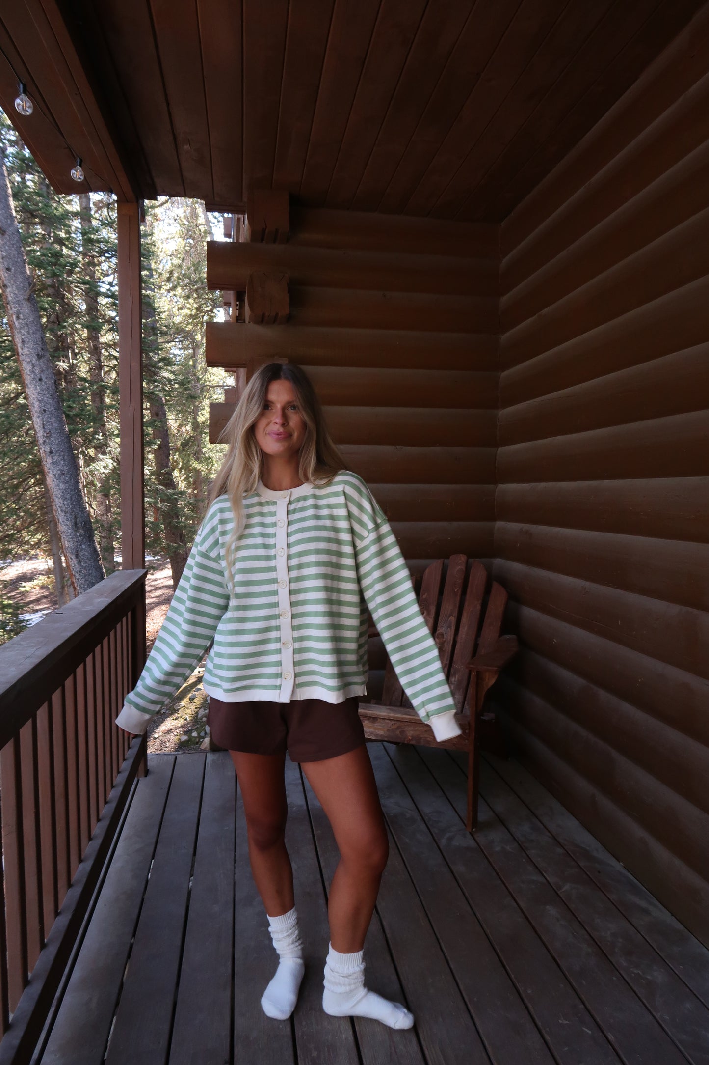 Sage Oats Stripe Cardi