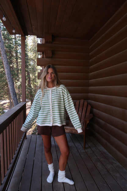 Sage Oats Stripe Cardi