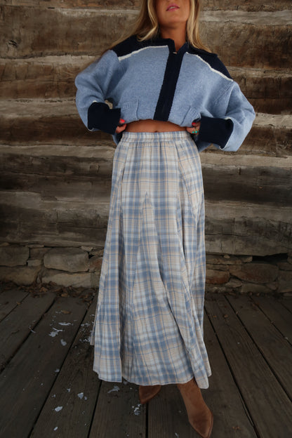 Mist Plaid Maxi Skirt
