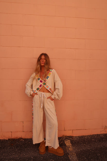 Happy Stitch Wide Leg Pants