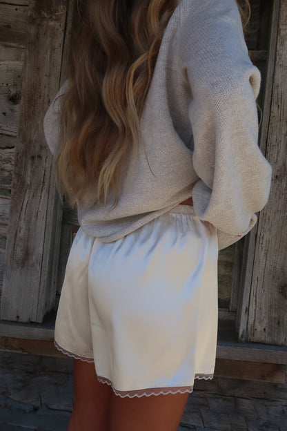 Creamy Satin Shorts