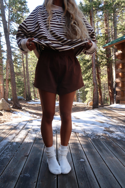 Brown Relaxed Sweat Shorts