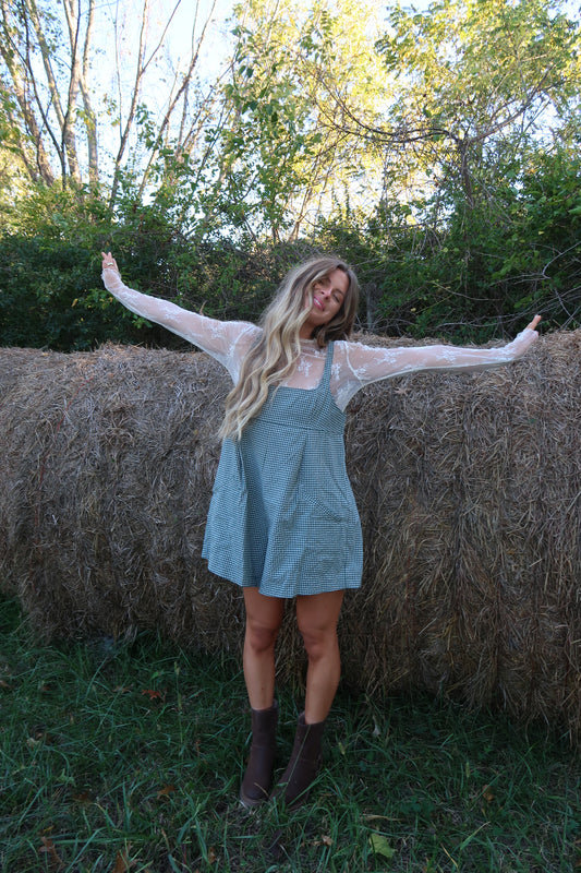 Spruce Gingham Romper