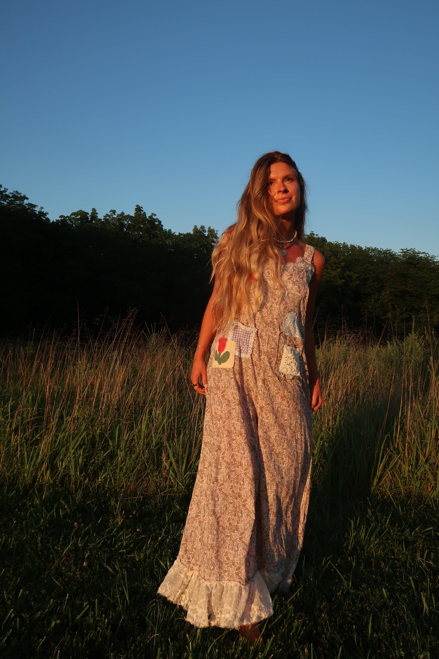 Berry Boho Patch Overalls