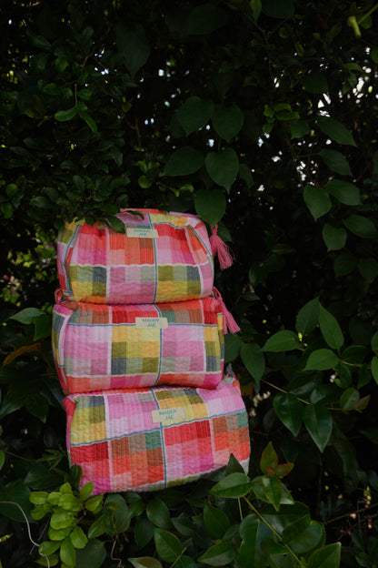 Lola Plaid Cosmetic Bag 3pk