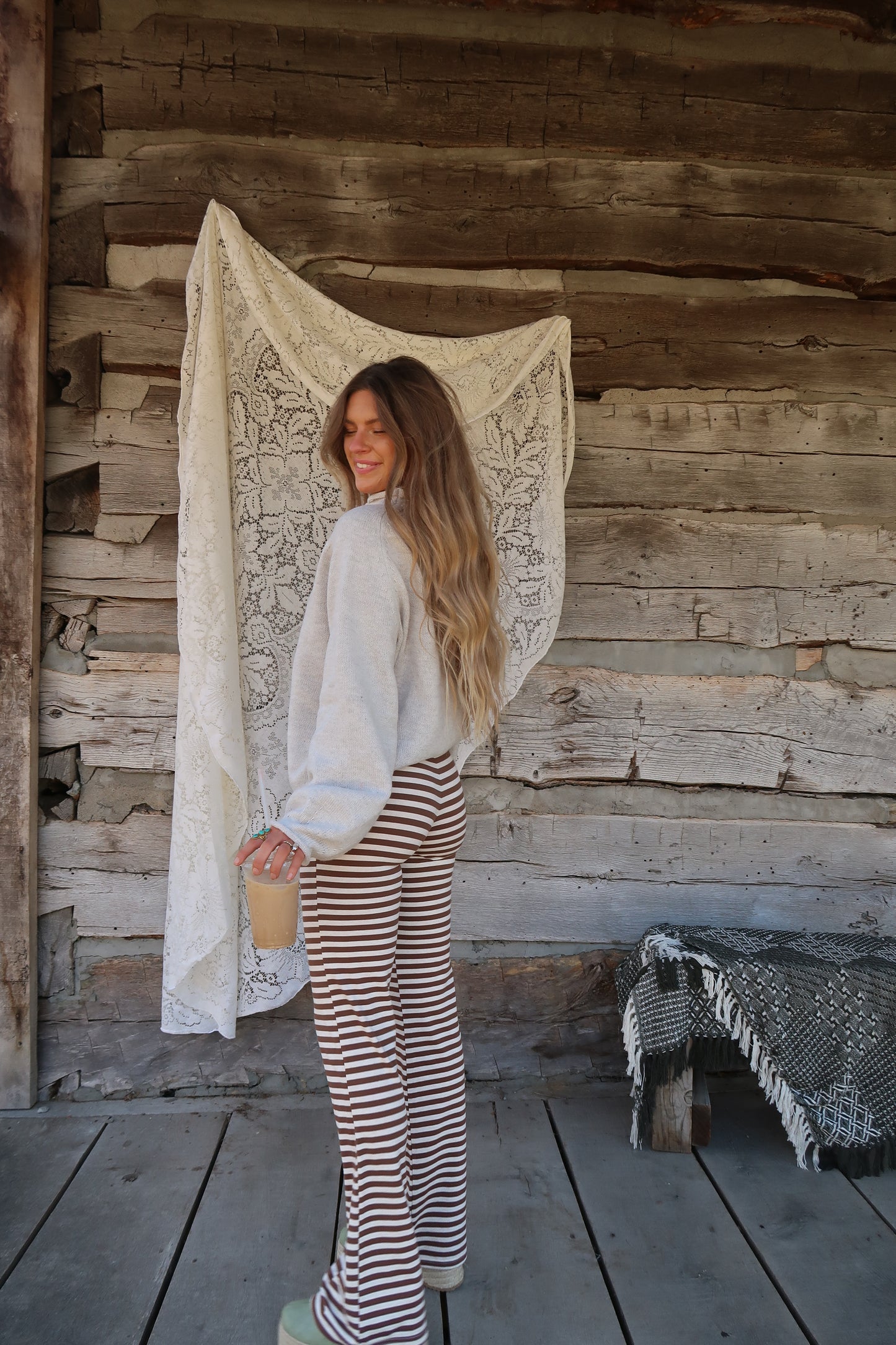 Chocolate Milk Stripe Flare Pant