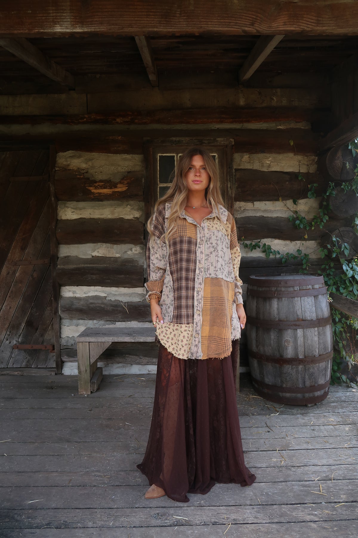 Golden Patchwork Flannel