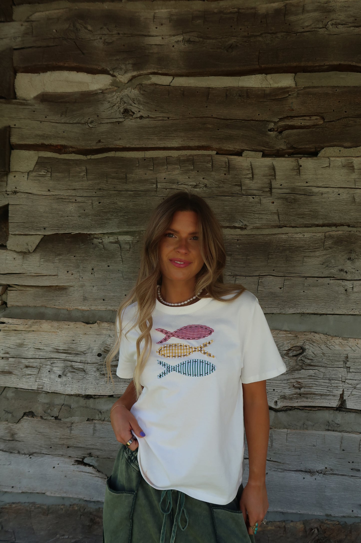 Gone Fishing Patchwork Tee
