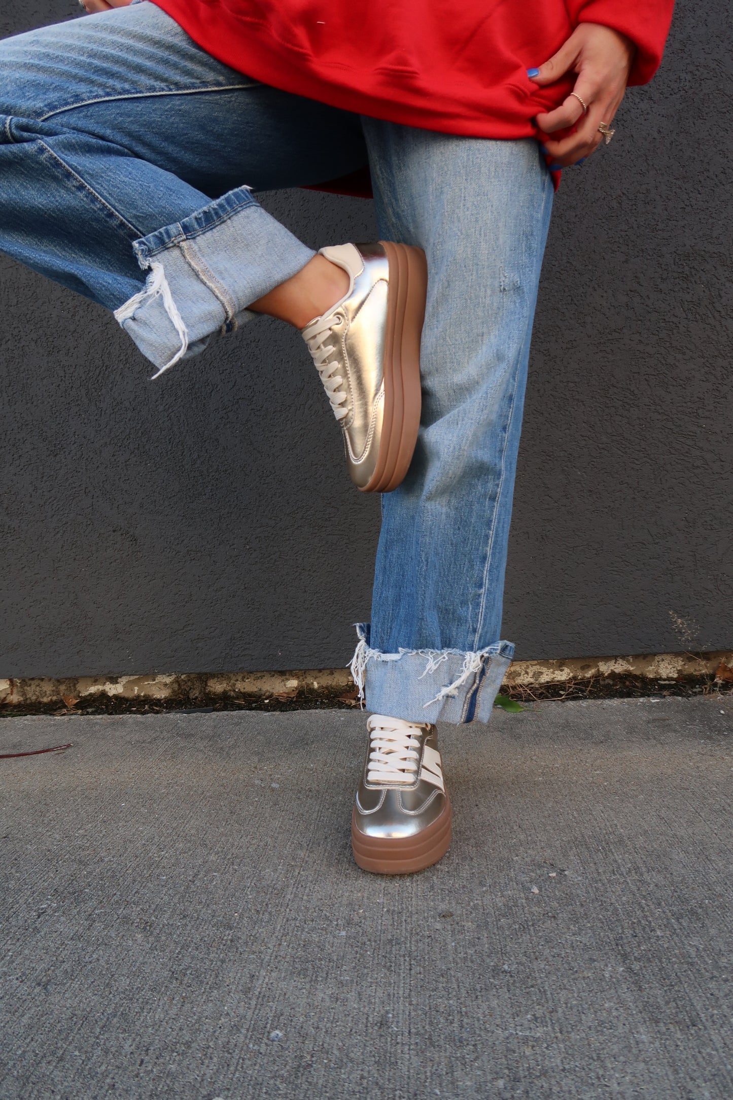 Good Day Gold Metallic Platform Sneaker