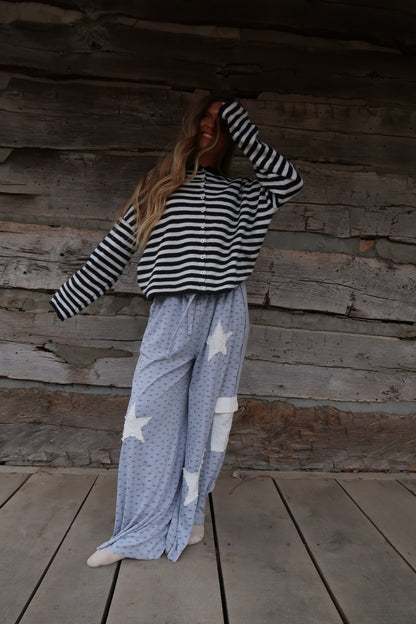 Powder Blue Ditsy Pant