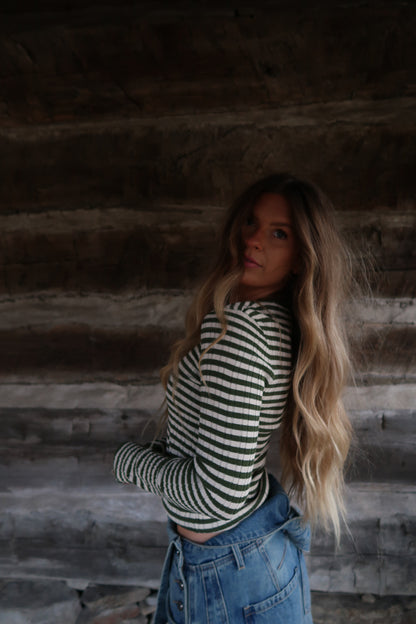 Pine Stripe Sweater Long Slv
