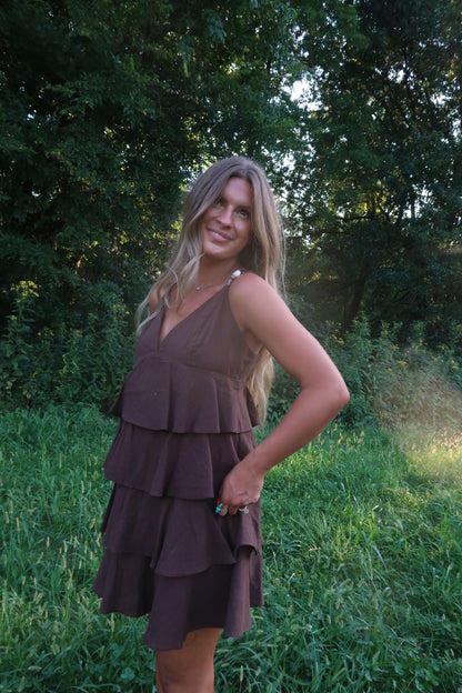 Oakley Ruffle Beaded Dress