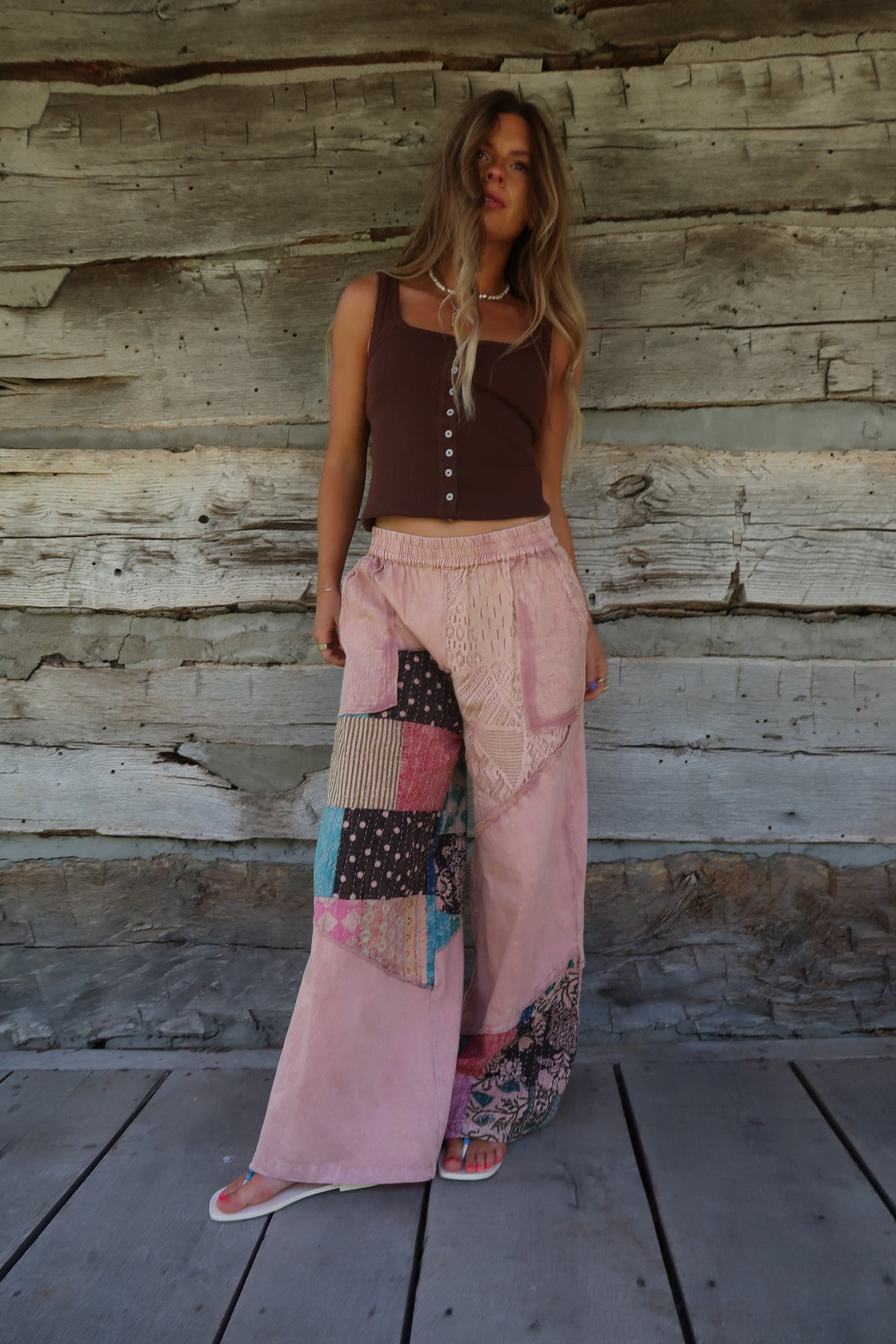 Dusty Pink Patchwork Pant