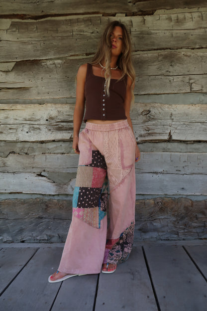 Dusty Pink Patchwork Pant