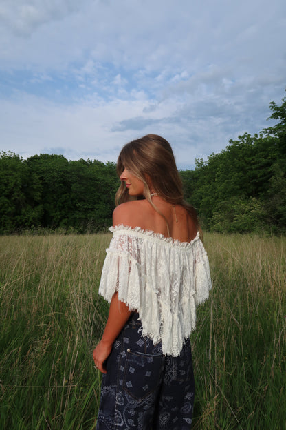Birdie Lace Off Shoulder Top
