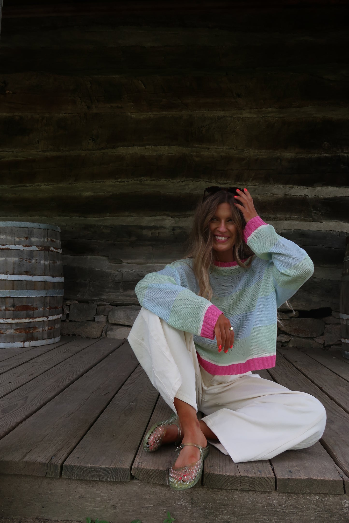 Mint Skys Stripe Knit
