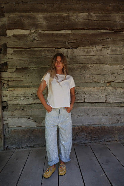 Ivory Washed Boxy Cotton Tee