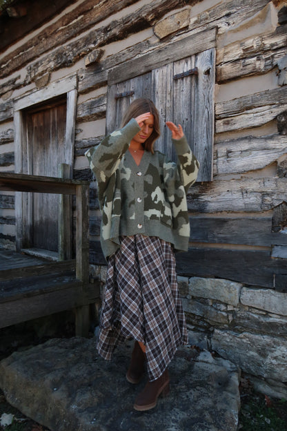 Mocha Aysmetrical Maxi Skirt