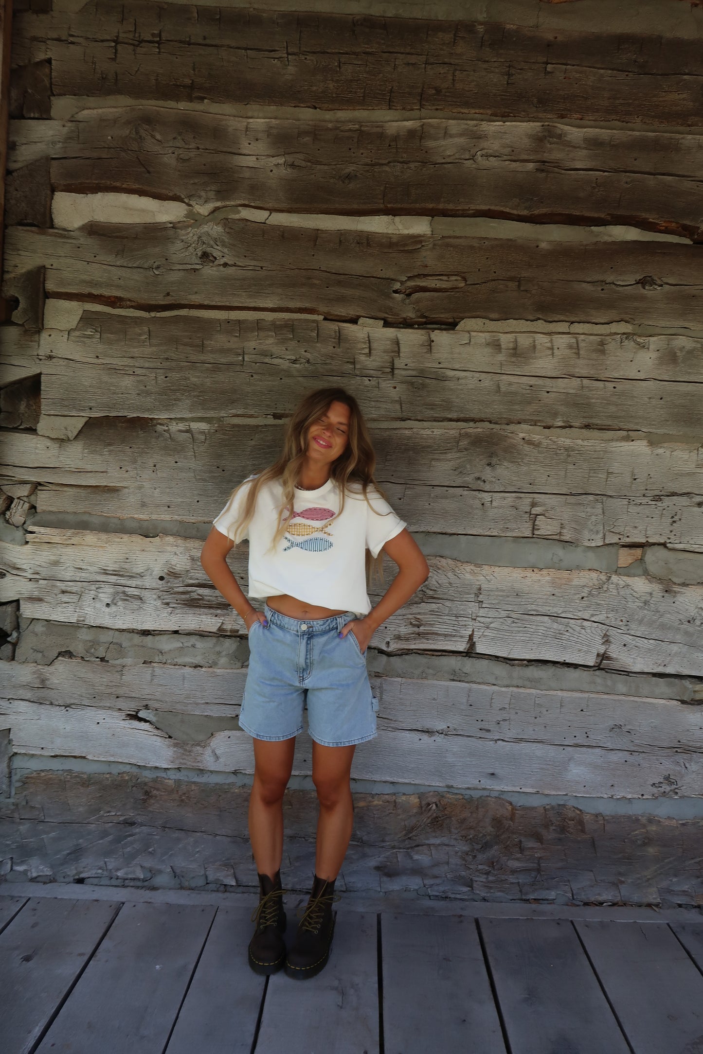 Gone Fishing Patchwork Tee