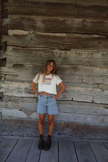 Gone Fishing Patchwork Tee