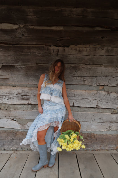 Blue Bird Ruffle Tank