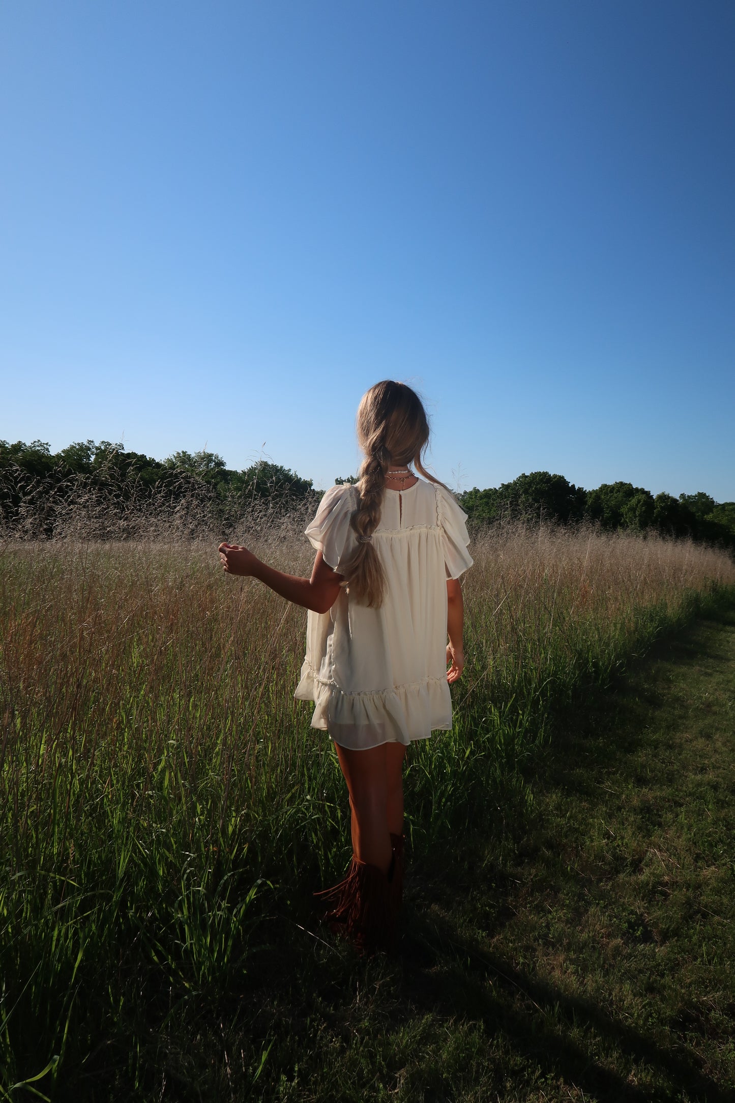 Ivory Bloom Ruffle Sleeve Top
