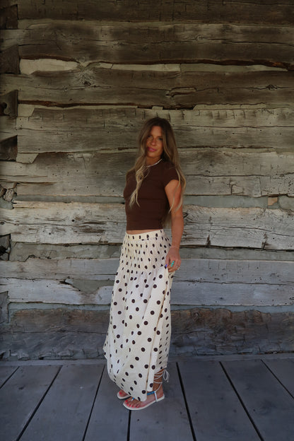 Sandstone Dot Maxi Skirt