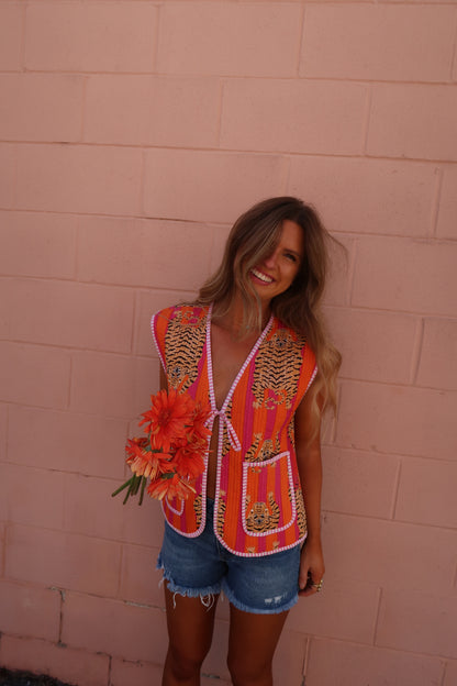 Nova Quilted Bow Vest
