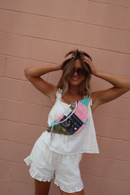 Summer Paisley Quilted Bumbag