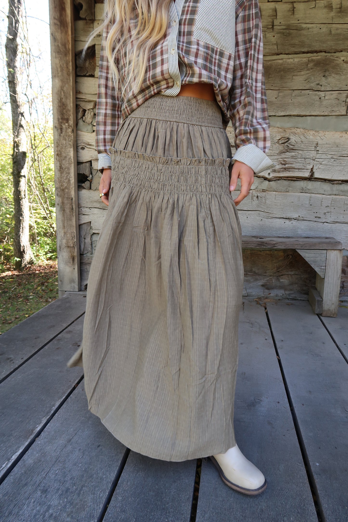 Stonewash Maxi Skirt