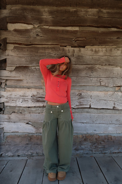 Olive Cute as a Button Jean