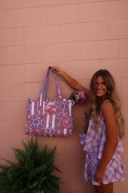 Luella Quilted Tote Bag