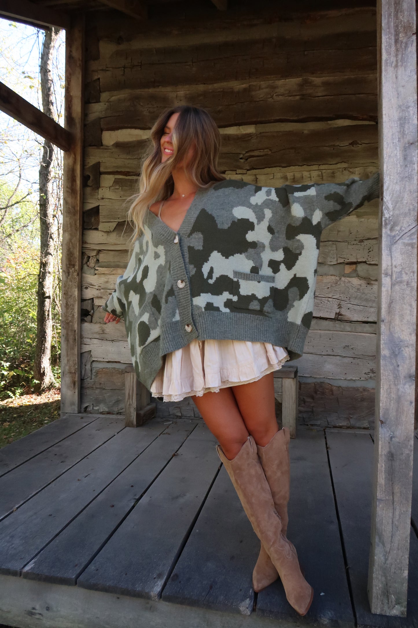 Camo Oversized Cardi