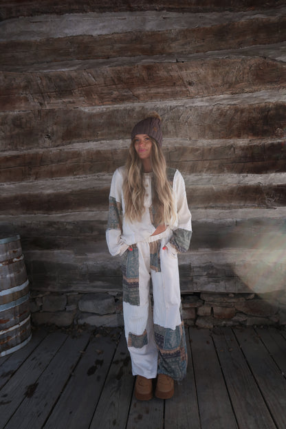 Natural Bandana Patch Long Sleeve