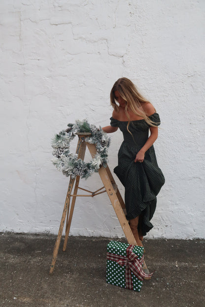 Gingham Garland Maxi Dress