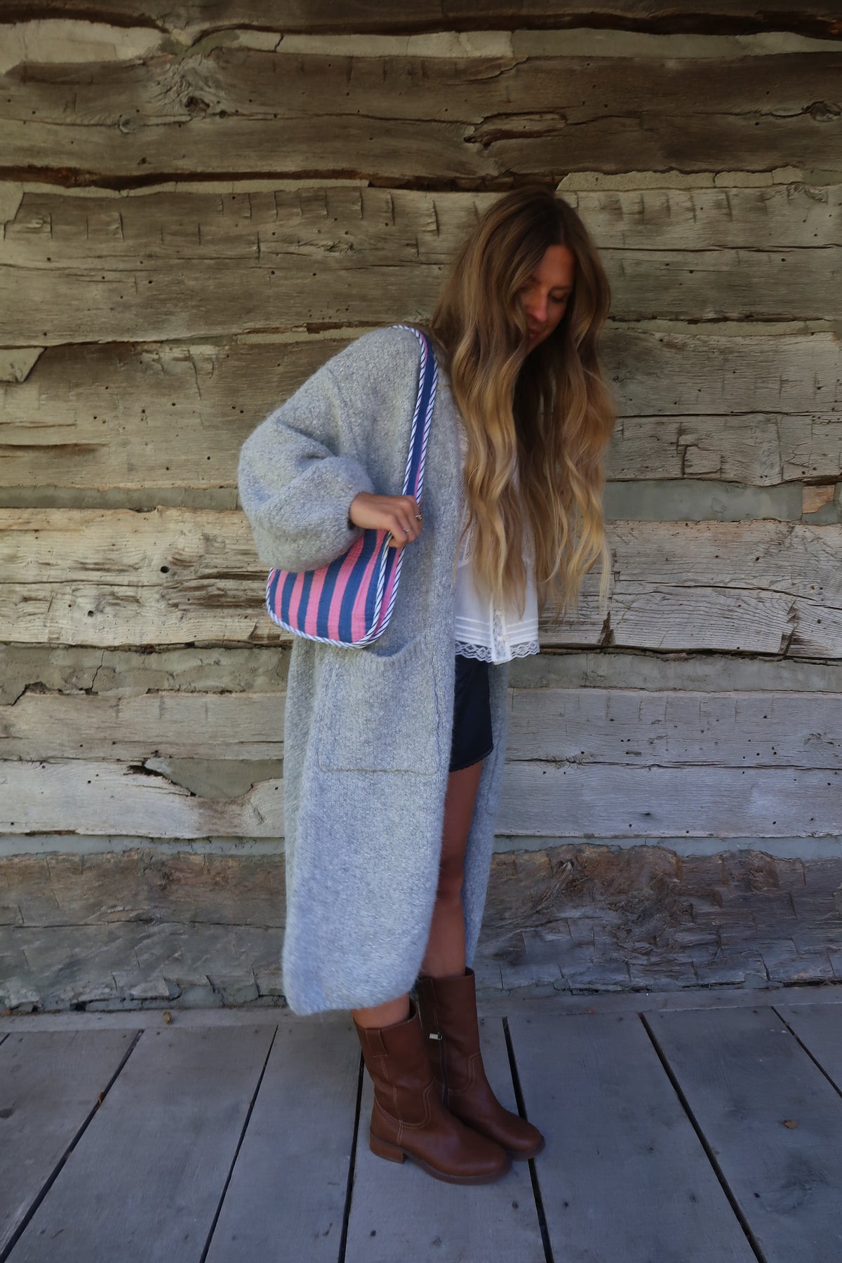 Riley Stripe Quilted Purse