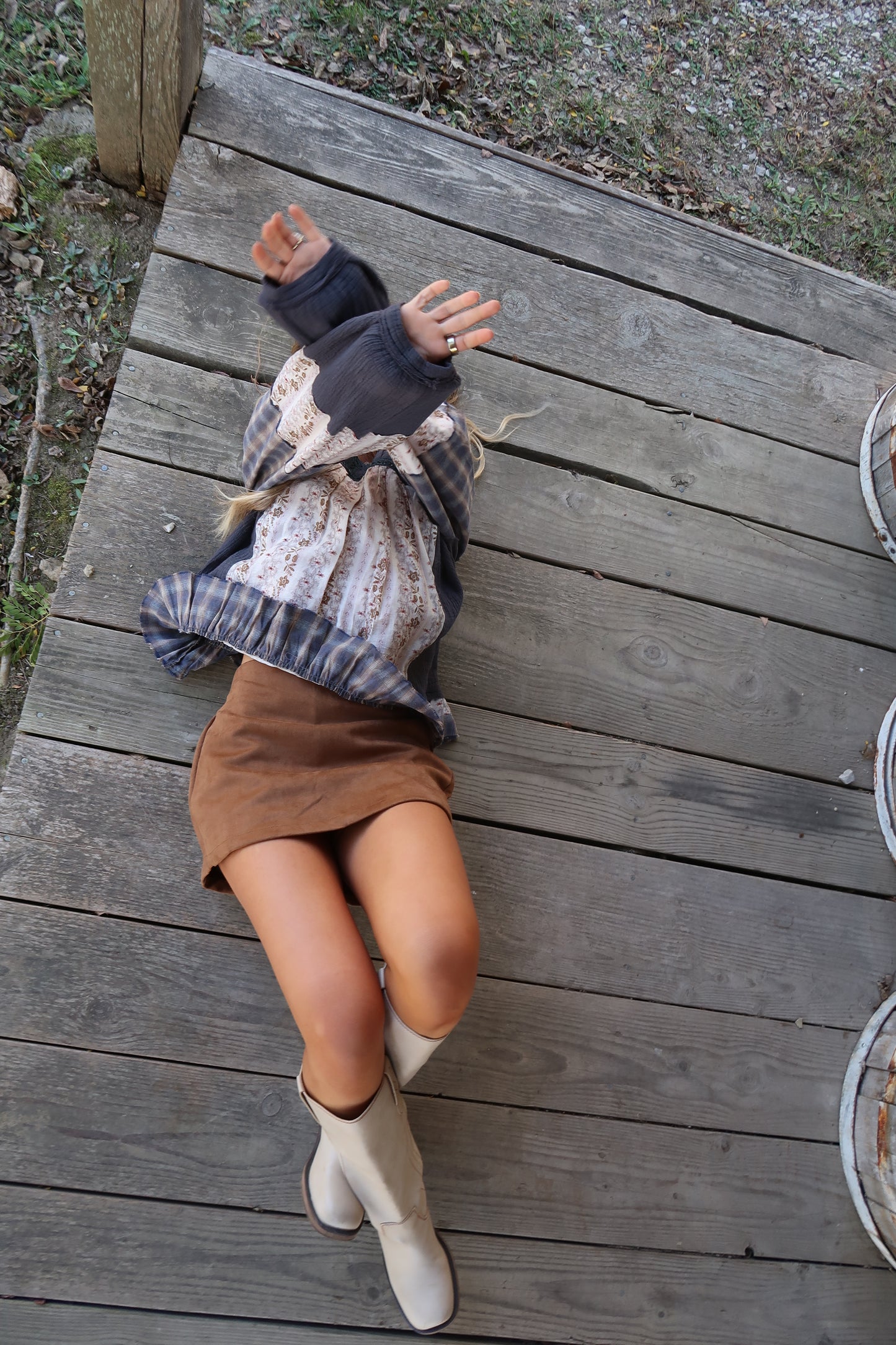 Chestnut Suede Skort