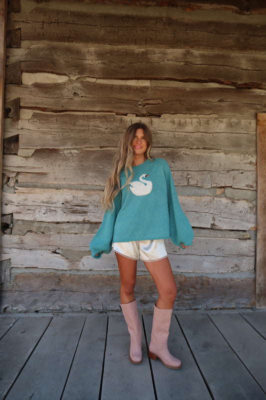 Swooning Swan Sweater