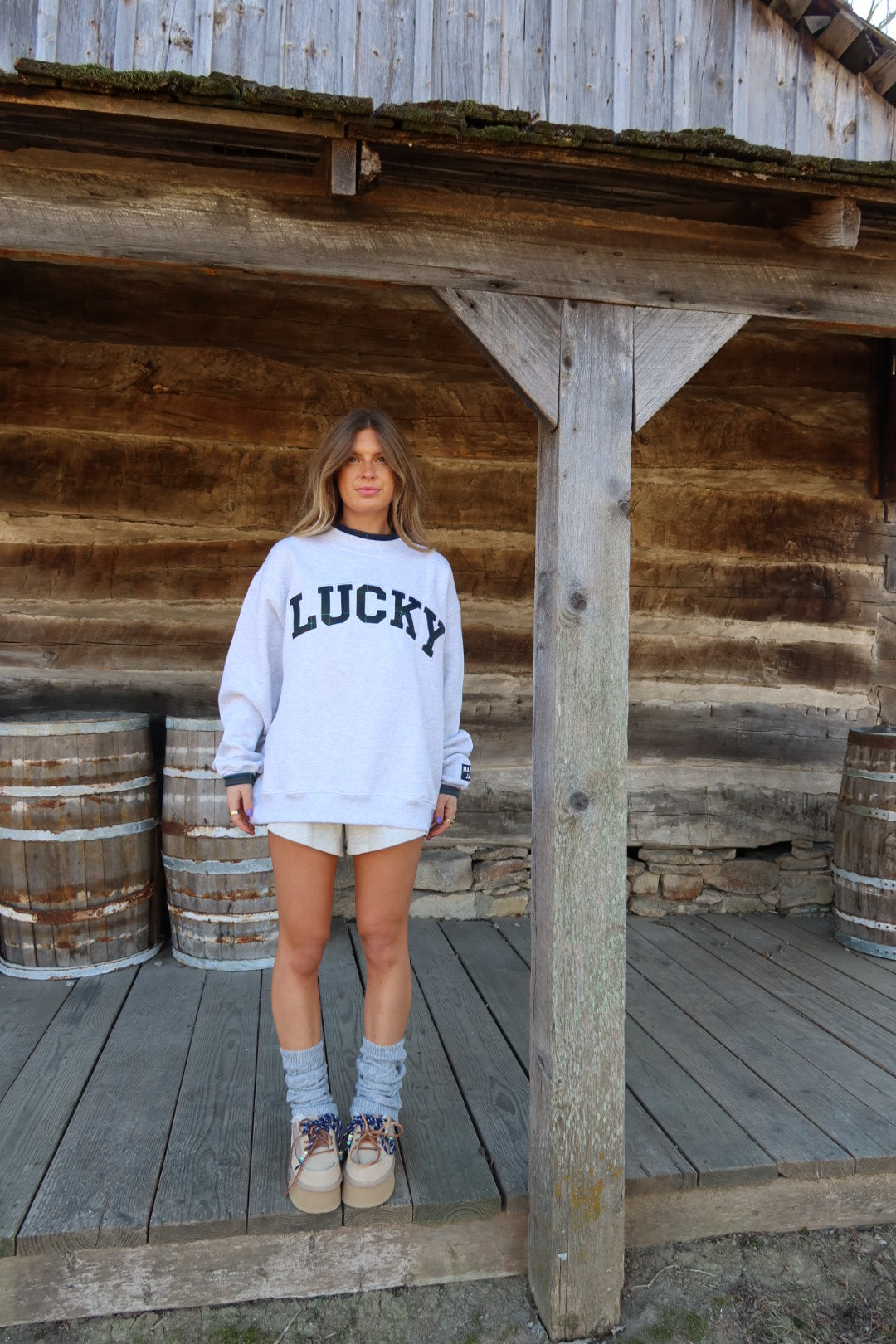 Lucky Plaid Mockneck