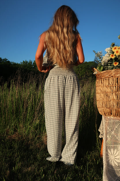 Clover Gingham Wide Leg Pants