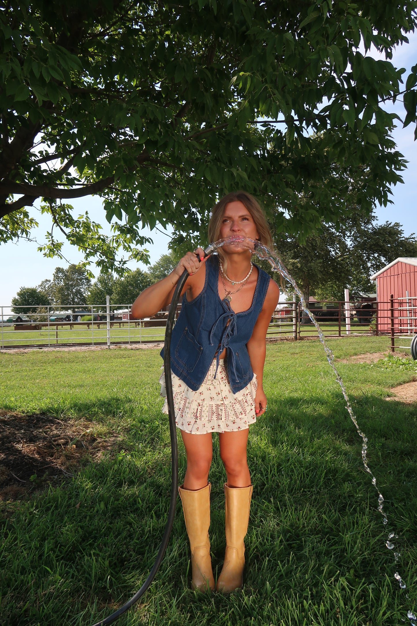 Blue Haze Tie front Vest