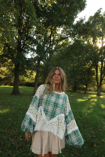 Autumn Flannel Babydoll Top
