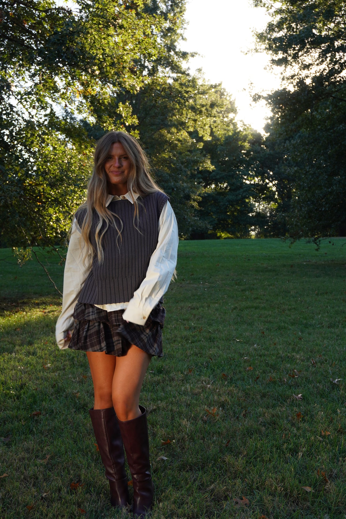 Raquel Plaid Ruffle Skort