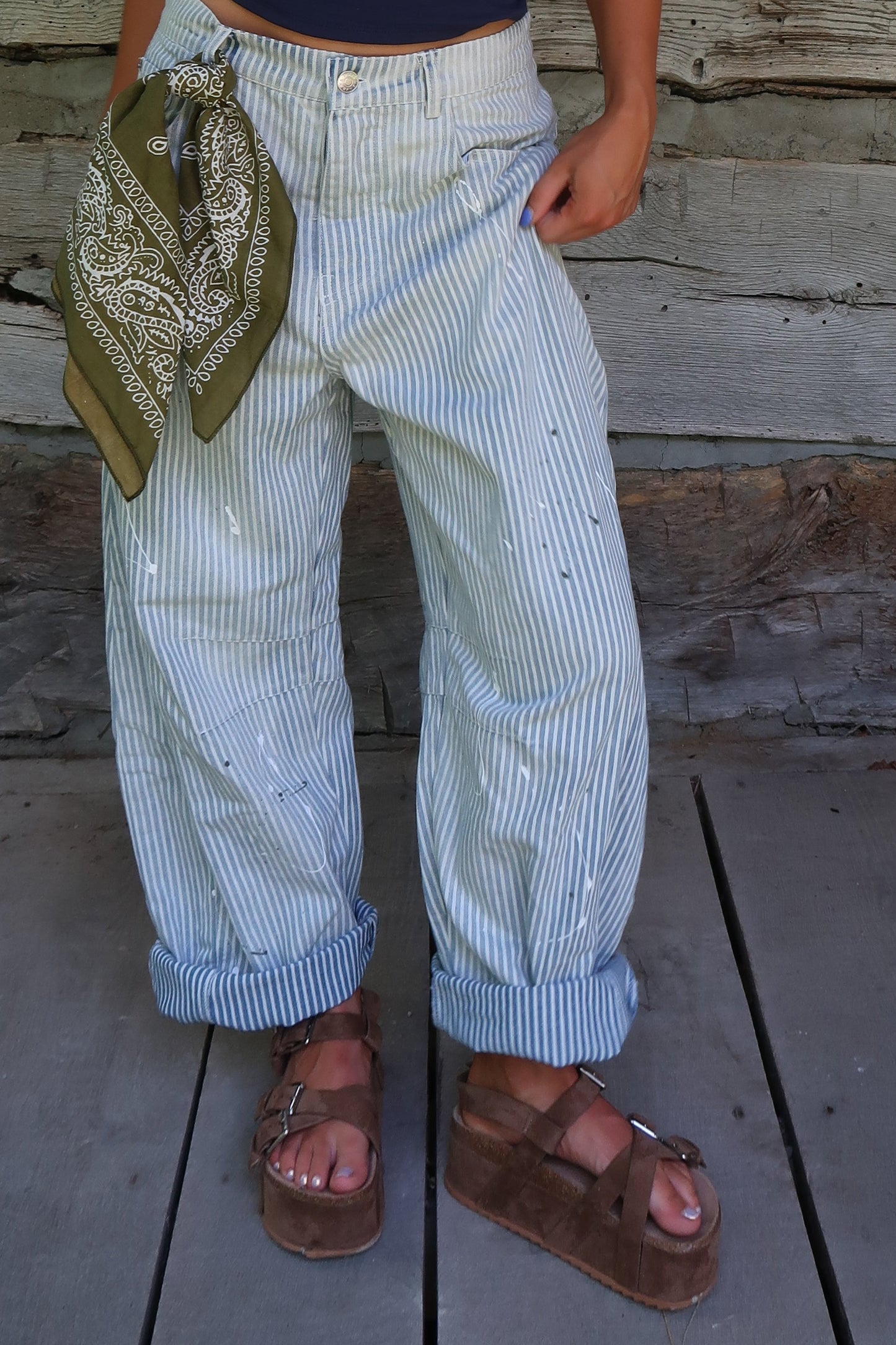 Coastal Painted Barrel Jeans