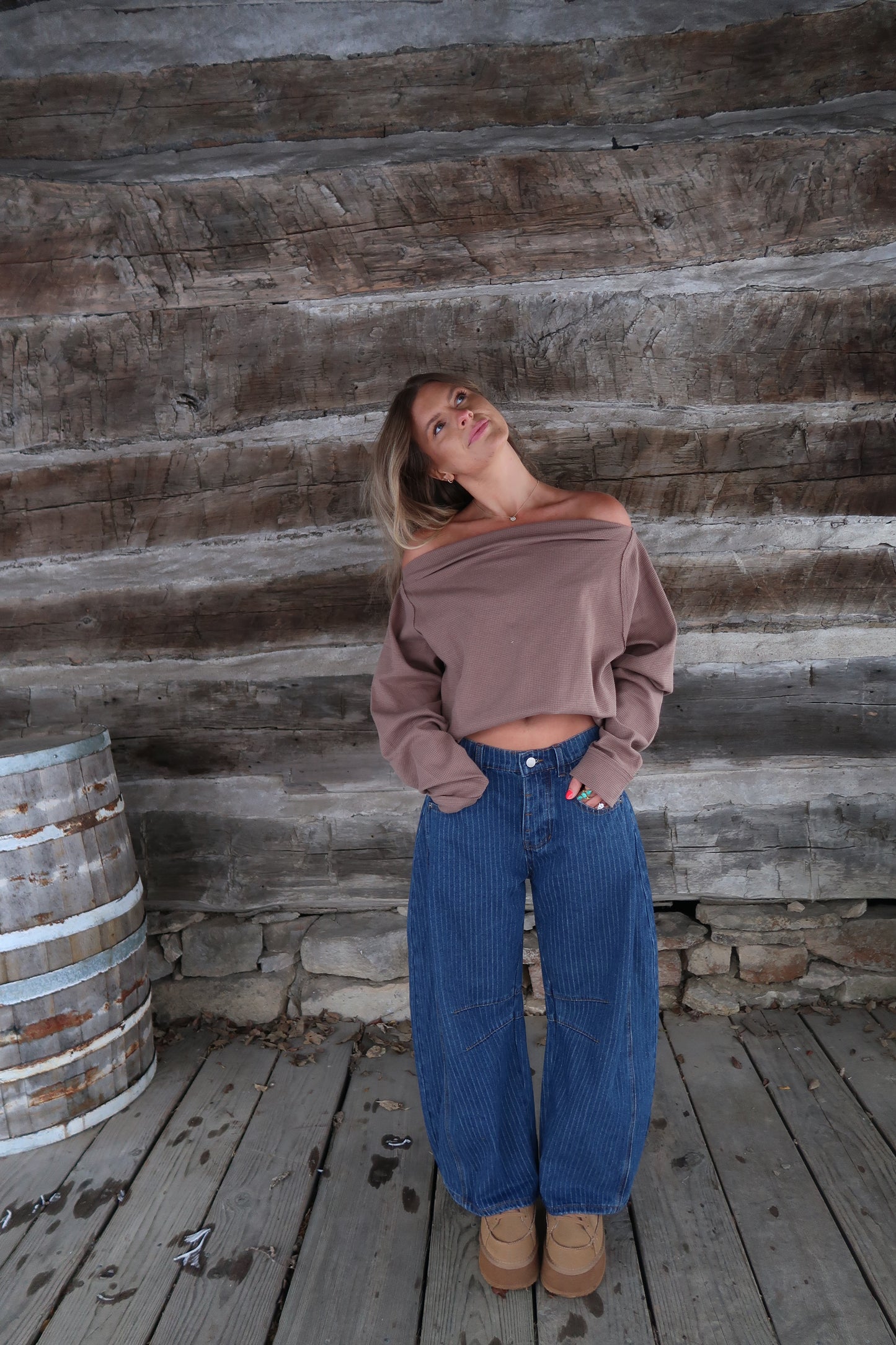 Hot Coco Off the Shoulder Top