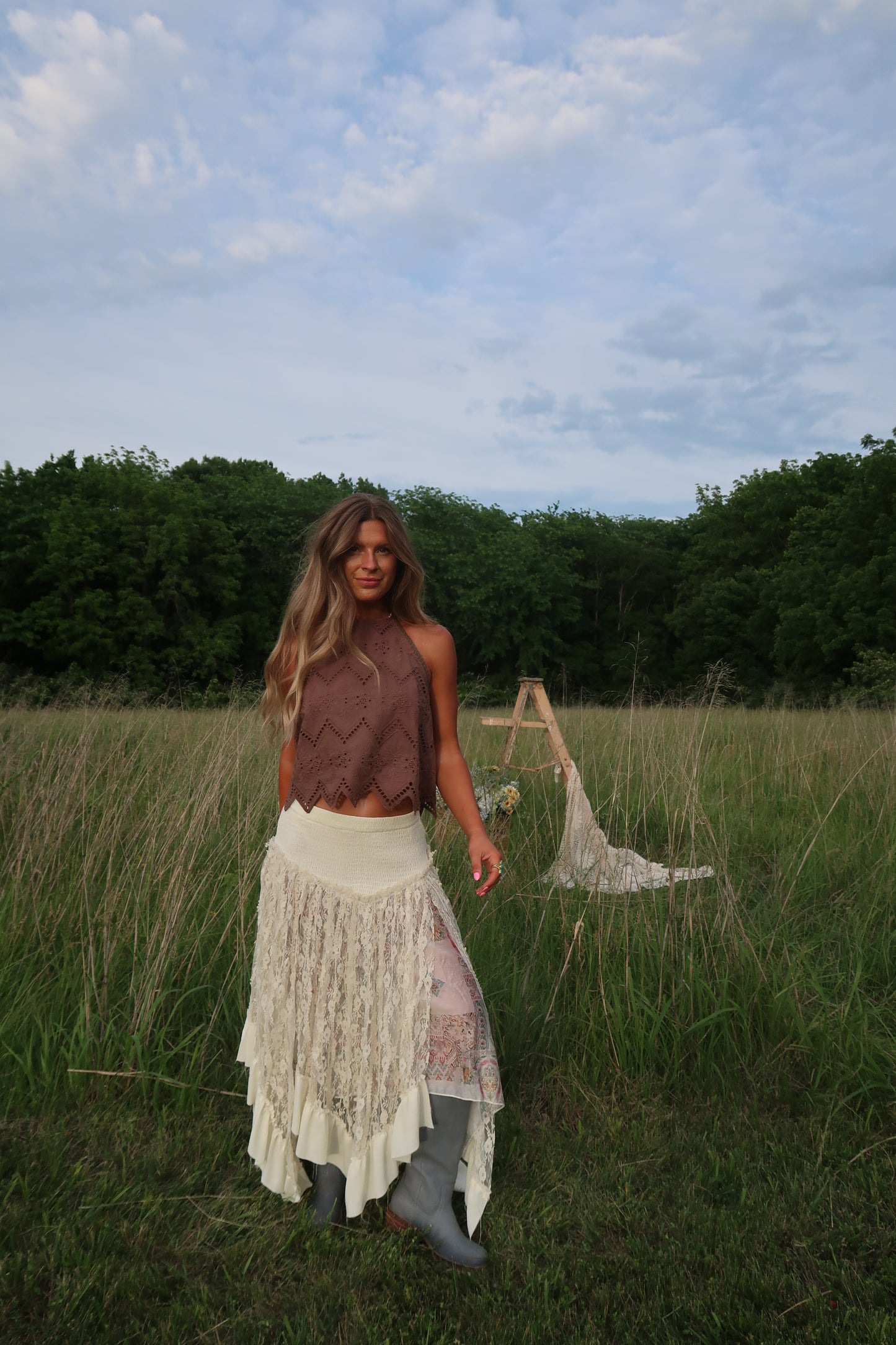 Brown Ziggy Halter Top