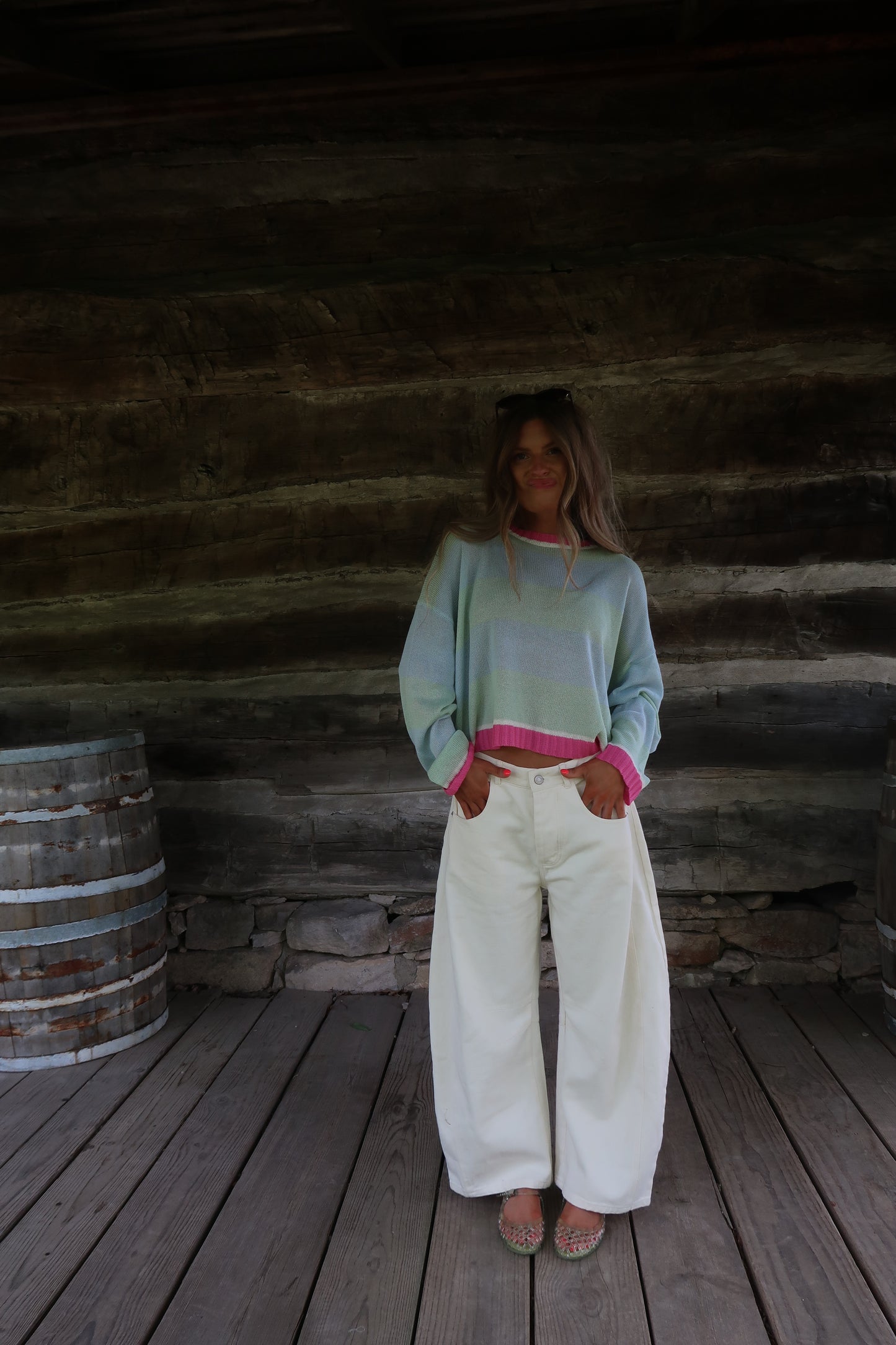 Mint Skys Stripe Knit