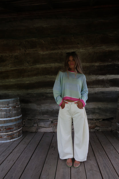 Mint Skys Stripe Knit