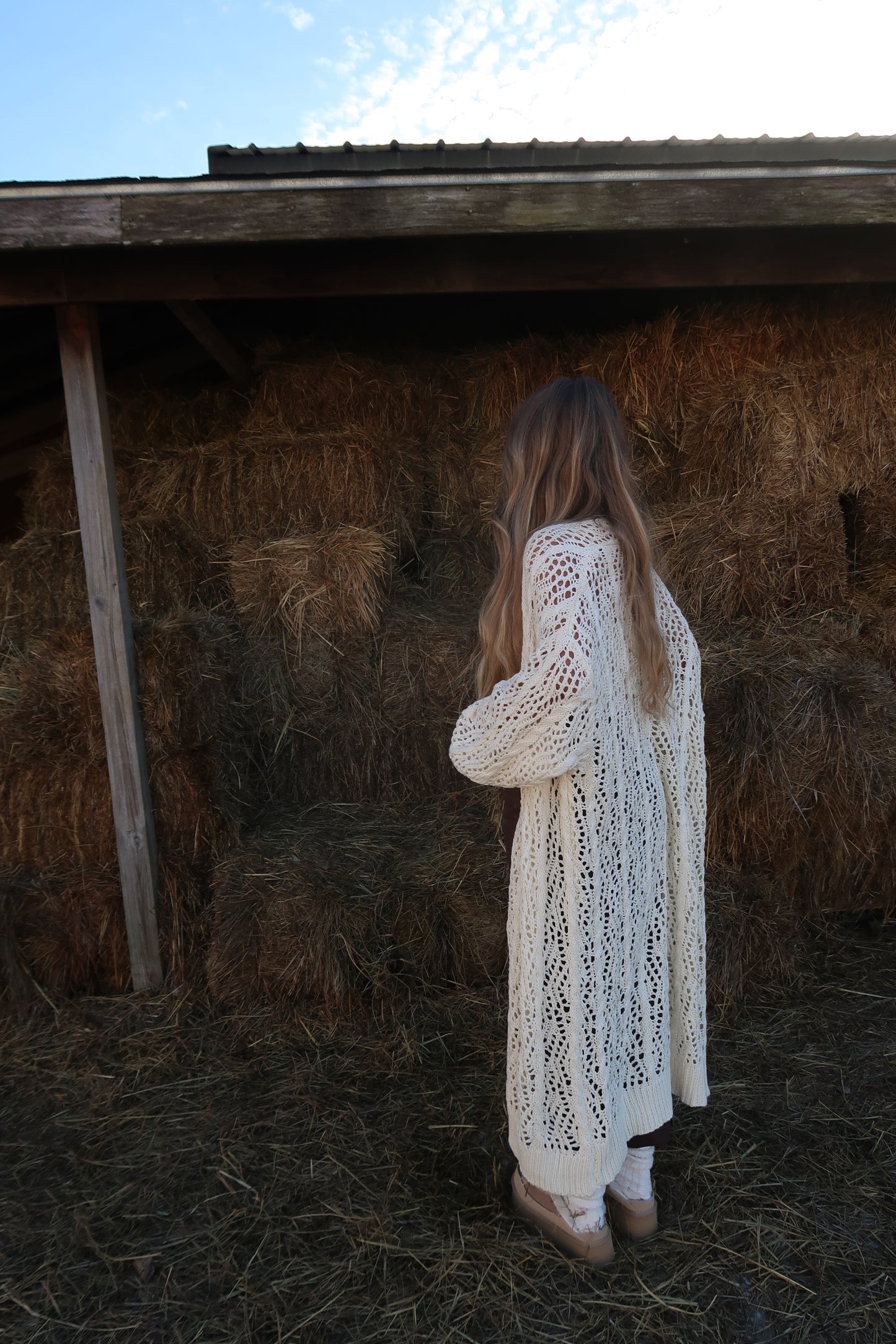 Golden Hour Crochet Long Cardi